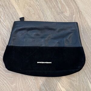 Black Leather and Suede Clutch